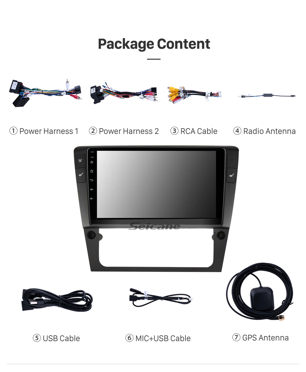 Seicane 9 pulgadas Android 10.0 para 2006 VOLKSWAGEN PASSAT B6 Sistema de navegación GPS estéreo con Bluetooth OBD2 DVR TPMS Cámara de visión trasera