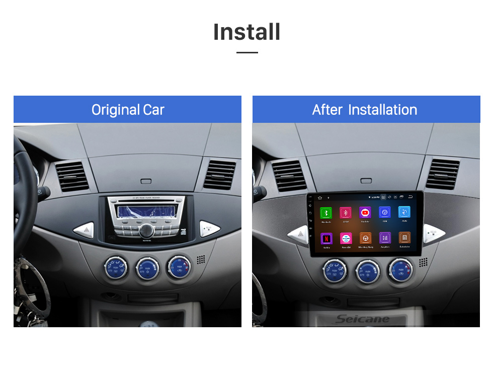 Seicane 9 inch Android 10.0  for  2005-2015 Mitsubishi zinger LHD Stereo GPS navigation system  with Bluetooth OBD2 DVR TPMS Rearview Camera