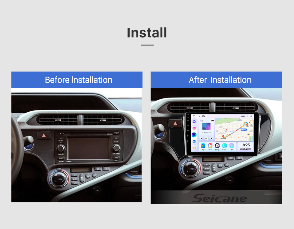 Seicane 9 Zoll Android 13.0 für 2012 2013 2014 TOYOTA PRIUS C Stereo GPS Navigationssystem mit Bluetooth OBD2 DVR TPMS Rückfahrkamera Seicane 9 Zoll Android 13.0 für 2012 2013 2014 TOYOTA PRIUS C Stereo GPS Navigationssystem mit Bluetooth OBD2 DVR TPMS Rückfahrkamera