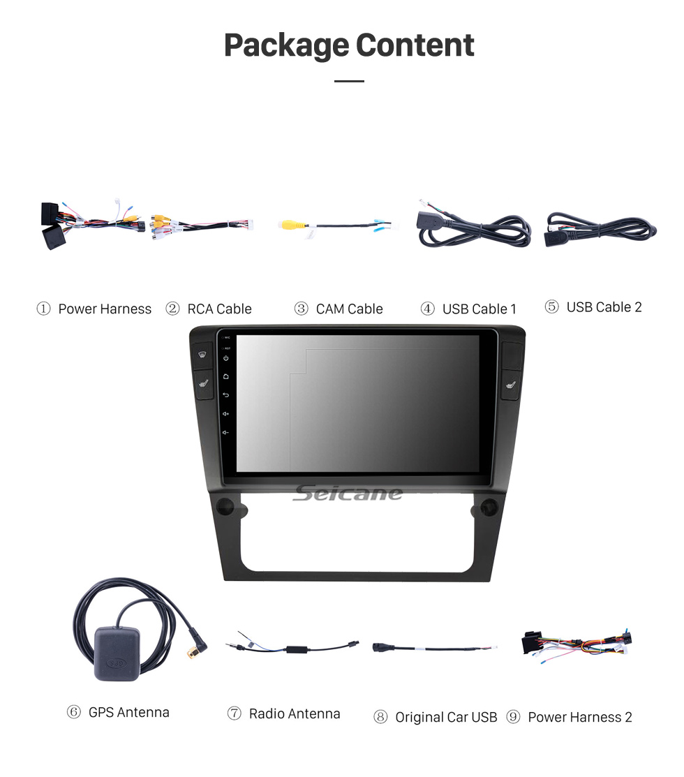 Seicane 9 pulgadas Android 10.0 para 2006 VOLKSWAGEN PASSAT B6 Sistema de navegación GPS estéreo con Bluetooth OBD2 DVR TPMS Cámara de visión trasera