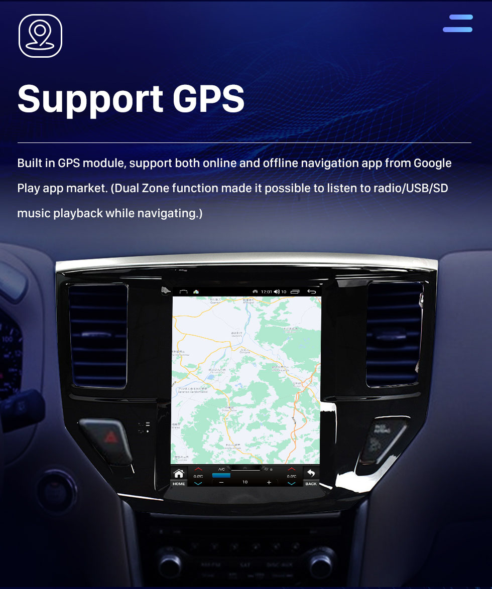 Seicane 9,7 polegadas Android 10.0 Tesla Radio para 2013 NISSAN Pathfinder Bluetooth WIFI HD Touchscreen Navegação GPS Carplay Android auto