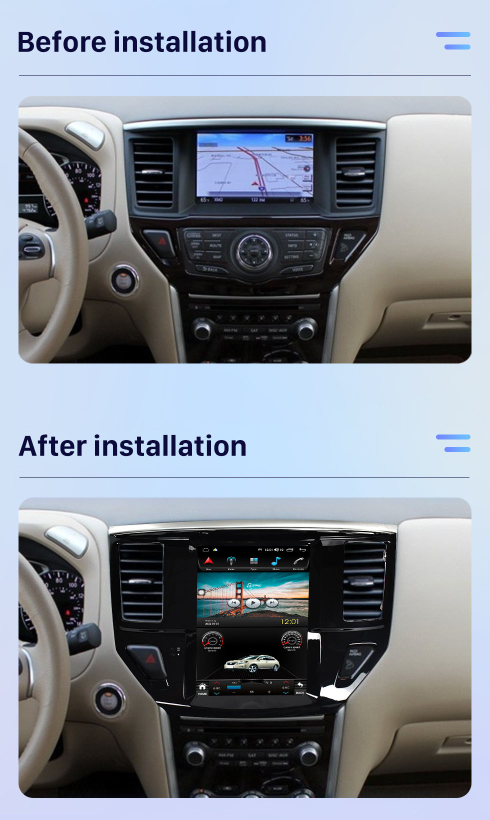 Seicane 9,7-дюймовый Android 10.0 Tesla Radio для 2013 NISSAN Pathfinder Bluetooth WIFI HD с сенсорным экраном GPS-навигация Carplay Android auto