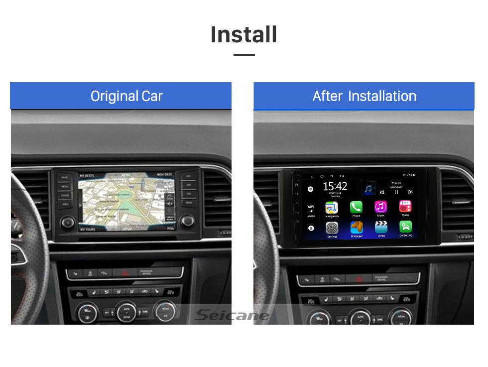 Seicane 9 polegadas android 13.0 para 2016-2021 SEAT ATECA GPS de navegação rádio com bluetooth hd touchscreen wi-fi suporte tpms dvr carplay câmera retrovisor dab +