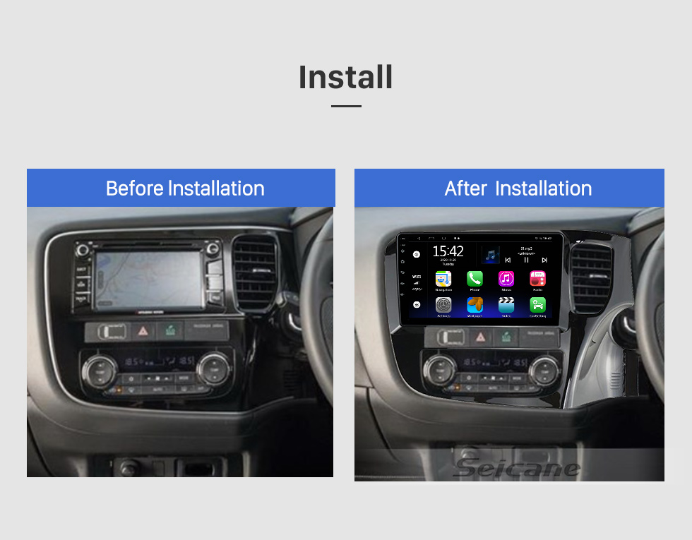 Seicane 9 inch Android 13.0 for 2012-2018 MITSUBISHI OUTLANDER RHD Stereo GPS navigation system with Bluetooth OBD2 DVR TPMS Rearview Camera