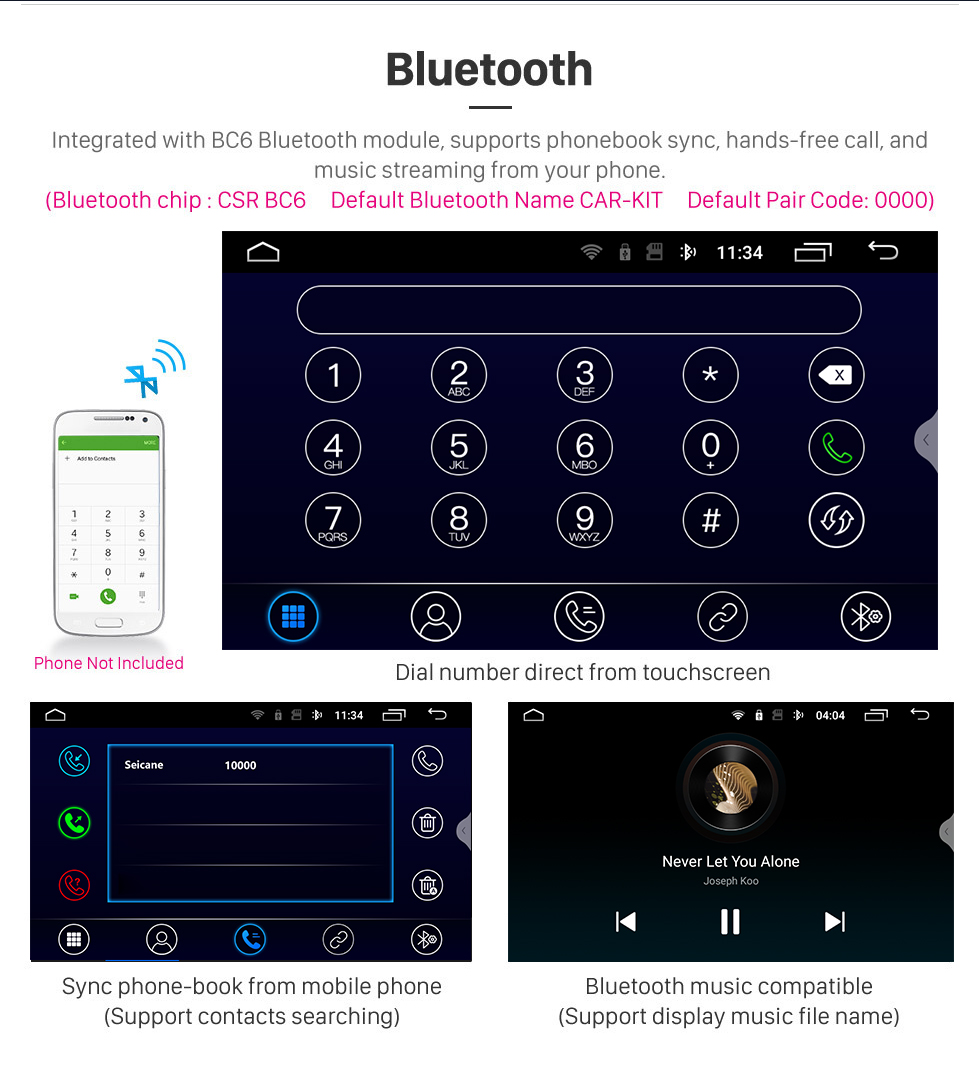 Seicane 9-дюймовый Android 13.0 для 2021 2022 DFSK GLORY 500 YEAR Стереосистема GPS-навигации с поддержкой Bluetooth TouchScreen Камера заднего вида