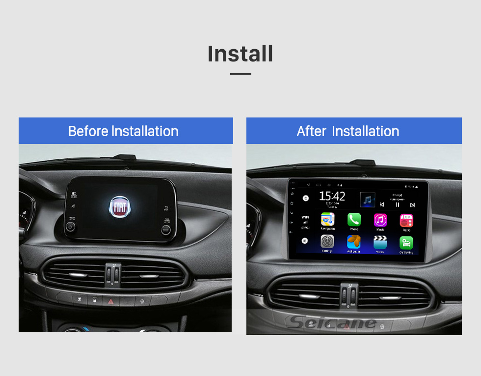 Seicane 9-дюймовый Android 10.0 для FIAT TIPO / EGEA 2016-2020 гг. Стереосистема GPS-навигации с Bluetooth OBD2 DVR TPMS Камера заднего вида Seicane 9-дюймовый Android 10.0 для FIAT TIPO / EGEA 2016-2020 гг. Стереосистема GPS-навигации с Bluetooth OBD2 DVR TPMS Камера заднего вида