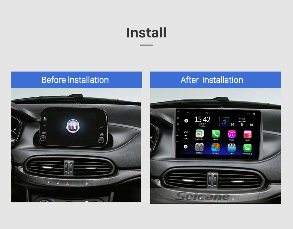 Seicane 9 inch Android 10.0  for 2016-2020 FIAT TIPO/ EGEA Stereo GPS navigation system  with Bluetooth OBD2 DVR TPMS Rearview Camera