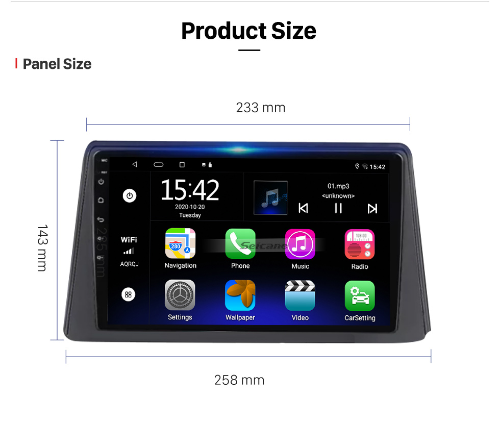 Seicane 9 pouces Android 10.0 pour Vasterortsimportforetag KB opel mokka année 2013-2014 Radio de navigation GPS avec Bluetooth HD Support d&amp;#39;écran tactile caméra de recul DVR Carplay