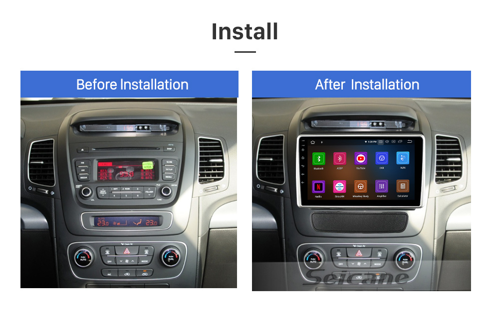 Seicane OEM 9 inch Android 11.0 for 2013 KIA SORENTO HIGH-END Radio GPS Navigation System With HD Touchscreen Bluetooth Carplay Android Auto Seicane OEM 9 inch Android 11.0 for 2013 KIA SORENTO HIGH-END Radio GPS Navigation System With HD Touchscreen Bluetooth Carplay Android Auto