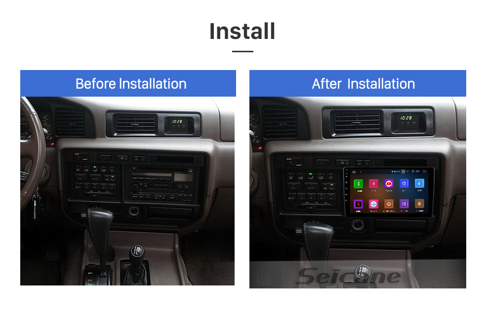 Seicane OEM 9 inch Android 13.0 for 1998-2002 TOYOTA LAND CRUISER 90 LHD Radio GPS Navigation System With HD Touchscreen Bluetooth support Carplay OBD2 DVR TPMS