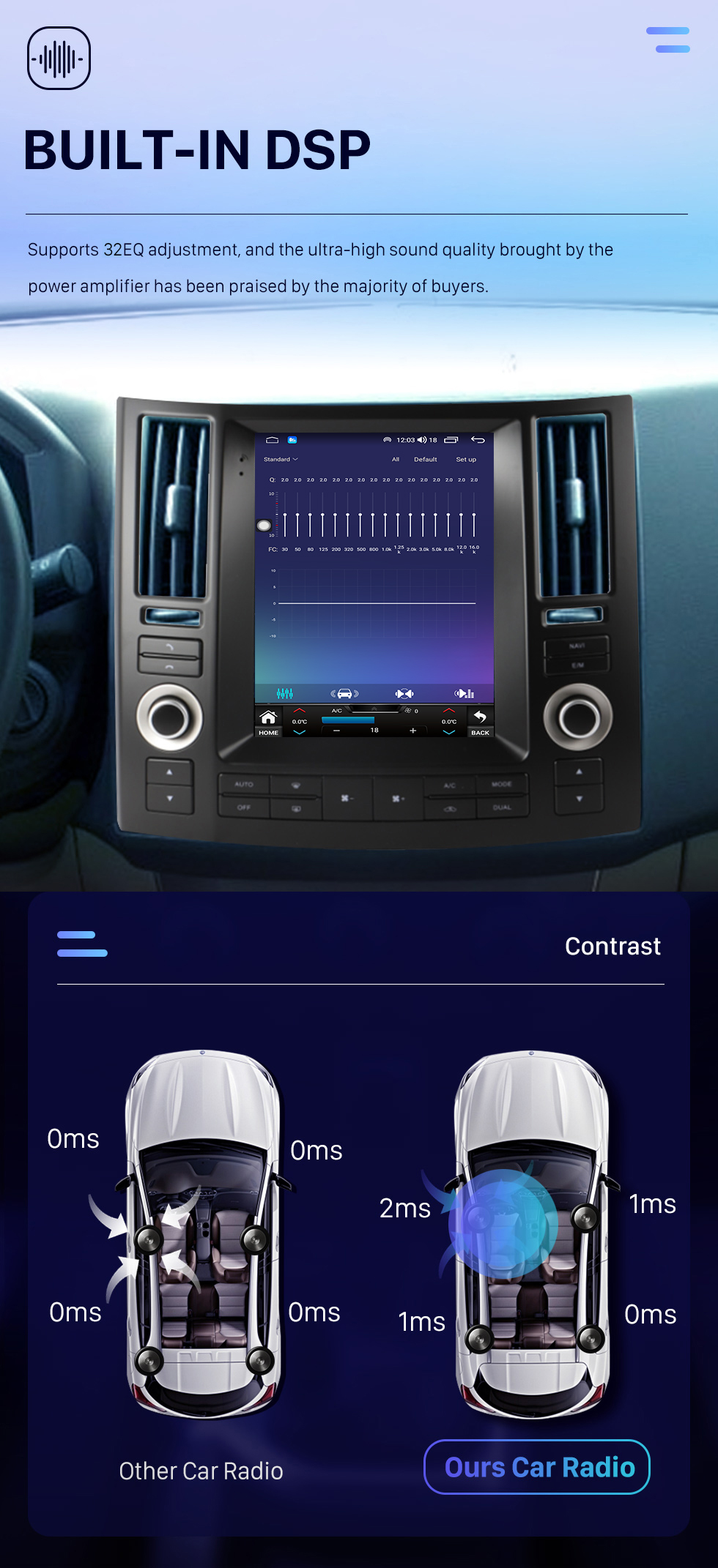 Seicane 9.7 pulgadas para 2007-2009 INFINITI FX FX35 FX45 Android 10.0 Unidad principal Navegación GPS Radio USB con USB Bluetooth WIFI Soporte DVR OBD2 TPMS Control del volante