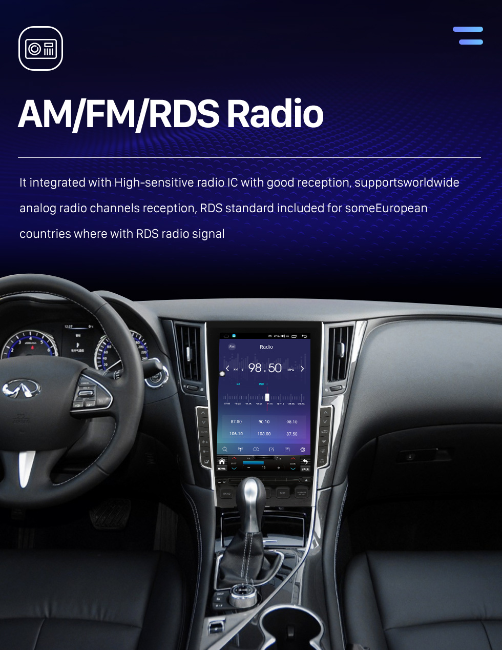 Seicane OEM 12,1-дюймовый Android 10.0 для 2012-2020 INFINITI Q50L Radio GPS-навигационная система с сенсорным экраном HD Поддержка Bluetooth Carplay OBD2 DVR TPMS