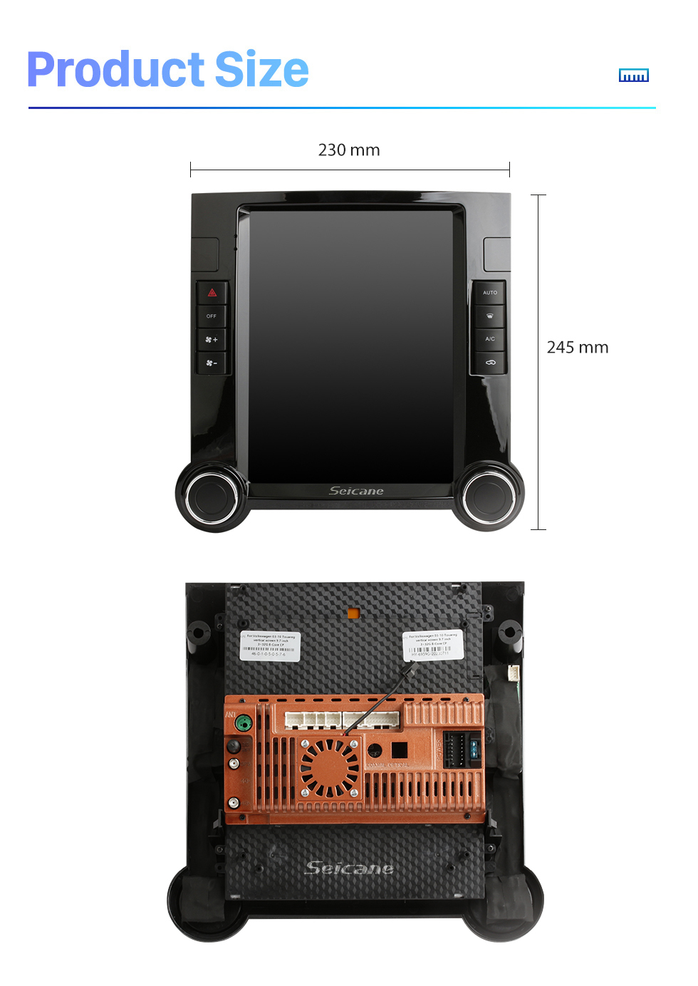 Seicane Écran tactile HD de 9,7 pouces pour 2003-2010 VW Volkswagen Touareg Android 10.0 Autoradio Système stéréo de voiture avec Bluetooth Carplay DSP Support AHD Camera DVR