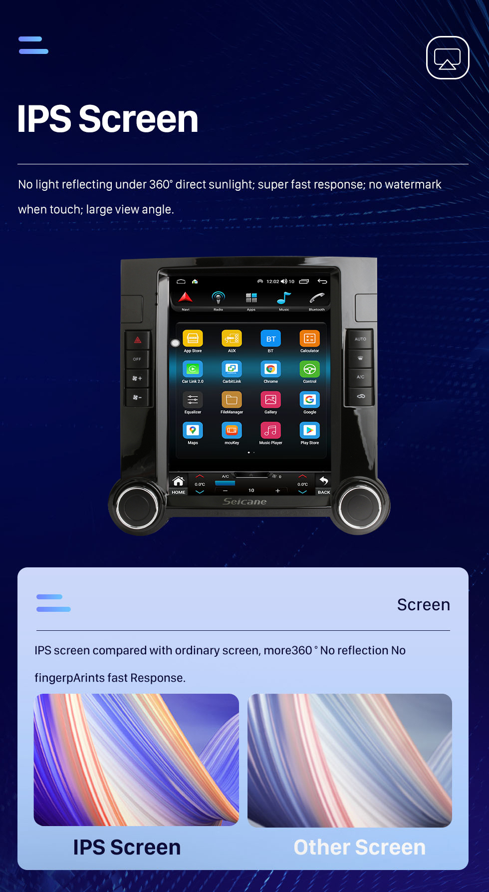 Seicane Écran tactile HD de 9,7 pouces pour 2003-2010 VW Volkswagen Touareg Android 10.0 Autoradio Système stéréo de voiture avec Bluetooth Carplay DSP Support AHD Camera DVR