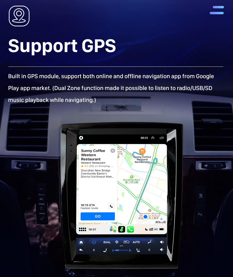 Seicane Écran Android 10.0 Telsa de 9,7 pouces pour 2003-2013 CADILLAC ESCALADE Radio Système de navigation GPS avec écran tactile Bluetooth HD Prise en charge de Carplay DSP SWC DVR DAB+ Caméra AHD Seicane Écran Android 10.0 Telsa de 9,7 pouces pour 2003-2013 CADILLAC ESCALADE Radio Système de navigation GPS avec écran tactile Bluetooth HD Prise en charge de Carplay DSP SWC DVR DAB+ Caméra AHD