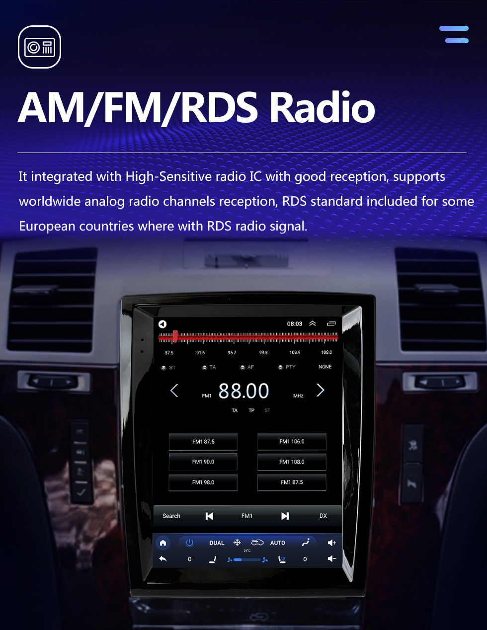 Seicane Écran Android 10.0 Telsa de 9,7 pouces pour 2003-2013 CADILLAC ESCALADE Radio Système de navigation GPS avec écran tactile Bluetooth HD Prise en charge de Carplay DSP SWC DVR DAB+ Caméra AHD Seicane Écran Android 10.0 Telsa de 9,7 pouces pour 2003-2013 CADILLAC ESCALADE Radio Système de navigation GPS avec écran tactile Bluetooth HD Prise en charge de Carplay DSP SWC DVR DAB+ Caméra AHD