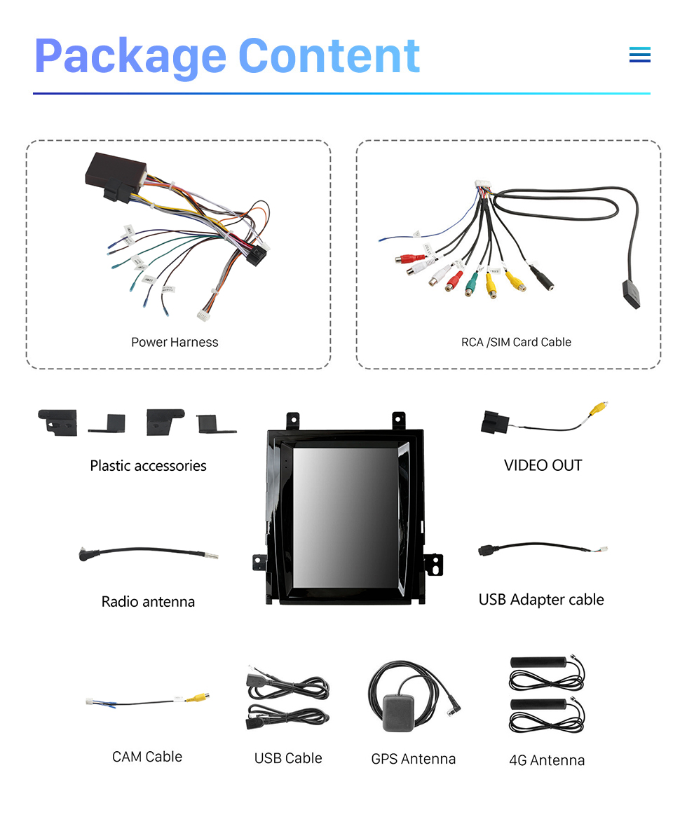 Seicane Écran Android 10.0 Telsa de 9,7 pouces pour 2003-2013 CADILLAC ESCALADE Radio Système de navigation GPS avec écran tactile Bluetooth HD Prise en charge de Carplay DSP SWC DVR DAB+ Caméra AHD