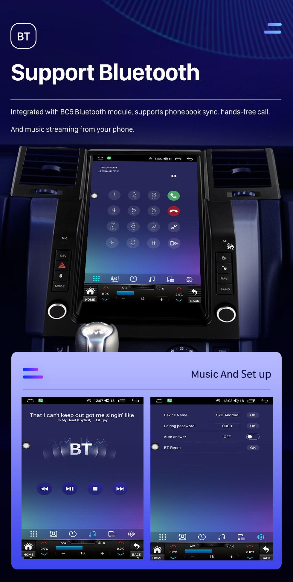 Seicane OEM 12,1 polegadas Android 10.0 para 2005-2009 Land Rover Range Rover Sport Radio GPS Navigation System Com HD Touchscreen Bluetooth Carplay suporte OBD2 DVR TPMS