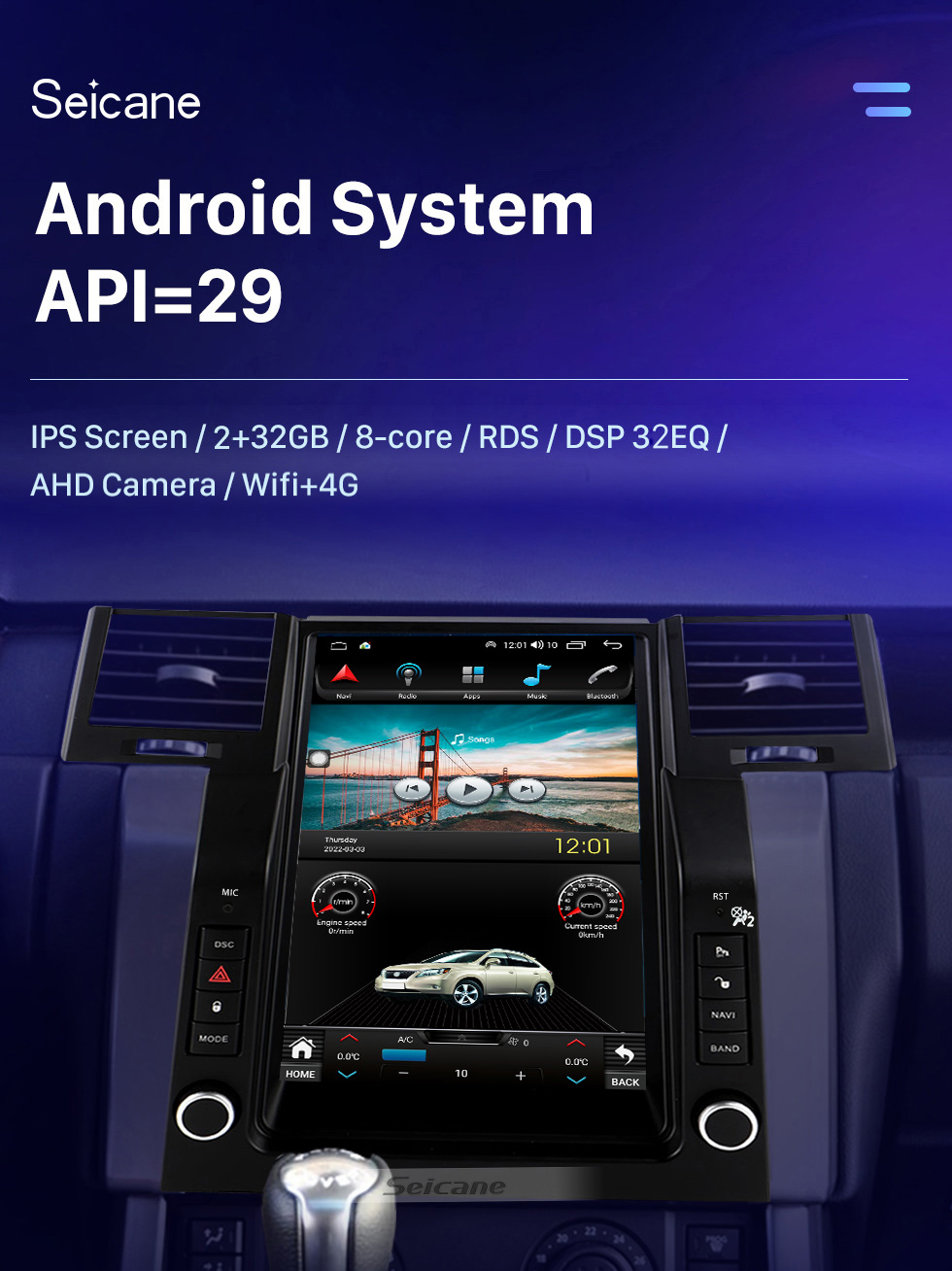 Seicane OEM 12.1 inch Android 10.0 for 2005-2009 Land Rover Range Rover Sport Radio GPS Navigation System With HD Touchscreen Bluetooth Carplay support OBD2 DVR TPMS Seicane OEM 12.1 inch Android 10.0 for 2005-2009 Land Rover Range Rover Sport Radio GPS Navigation System With HD Touchscreen Bluetooth Carplay support OBD2 DVR TPMS