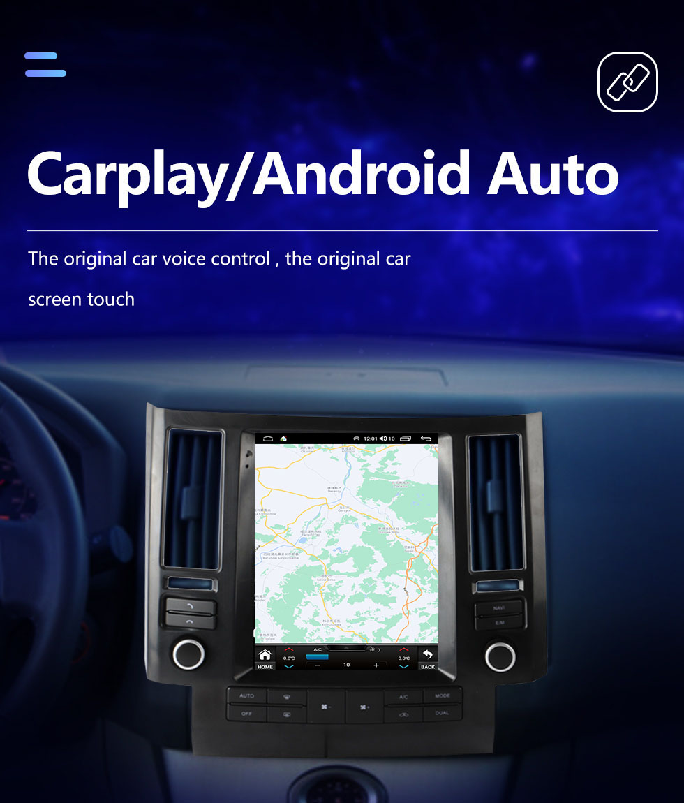 Seicane OEM 9,7 Zoll Android 10.0 für 2003-2006 INFINITI FX35 FX45 Radio GPS Navigationssystem mit HD Touchscreen Bluetooth Unterstützung Carplay OBD2 DVR TPMS