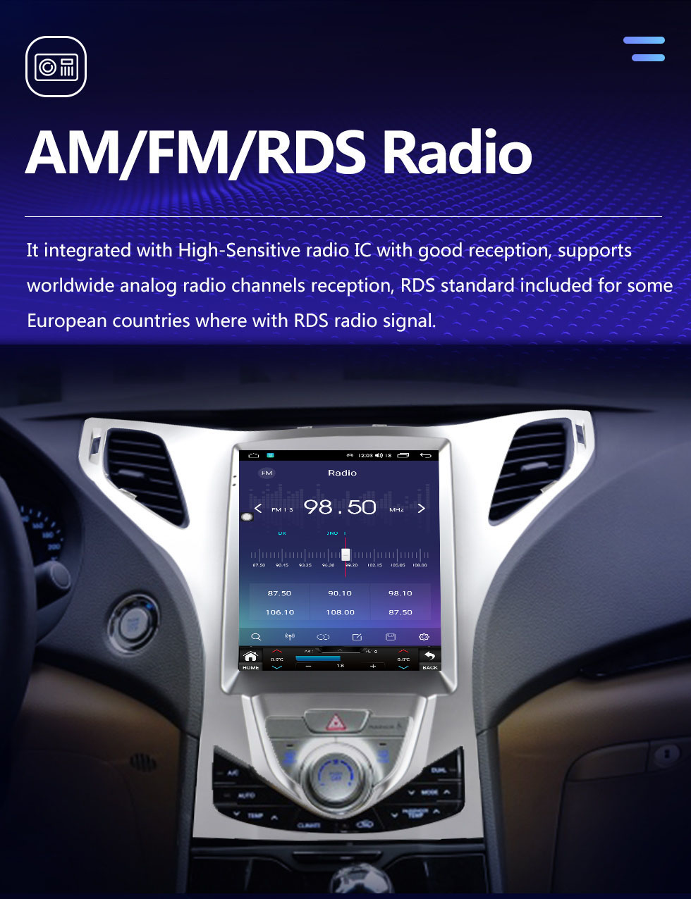Seicane OEM 9,7-дюймовый Android 10.0 для HYUNDAI Azera Radio 2011-2012 GPS-навигационная система с сенсорным экраном HD Bluetooth Carplay Поддержка OBD2 DVR