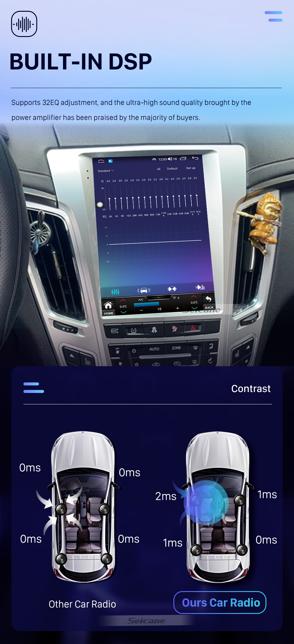 Seicane OEM 9,7-дюймовый радиоприемник Android 10.0 для Cadillac CTS 2007-2012 гг. Bluetooth WIFI HD с сенсорным экраном Поддержка GPS-навигации Carplay AHD-камера DAB + OBD2