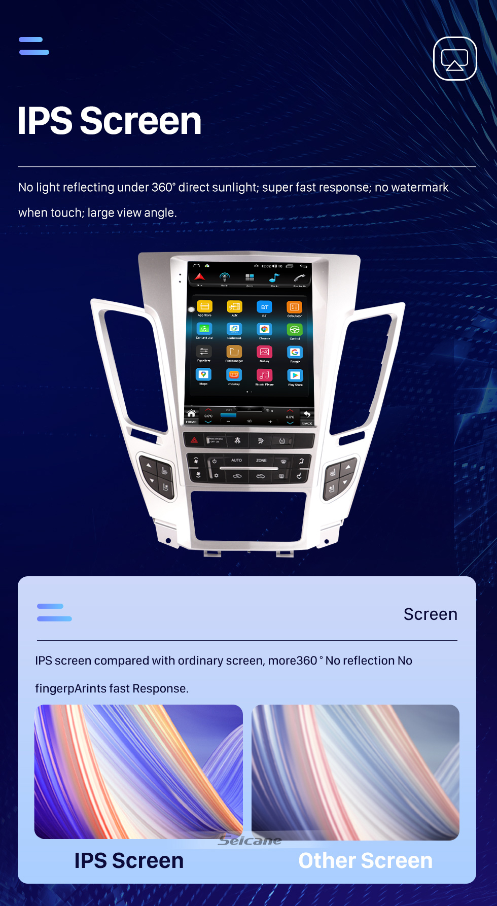 Seicane Rádio OEM Android 10.0 de 9,7 polegadas para 2007-2012 Cadillac CTS Bluetooth WIFI HD Tela sensível ao toque Suporte de navegação GPS Carplay AHD câmera DAB + OBD2