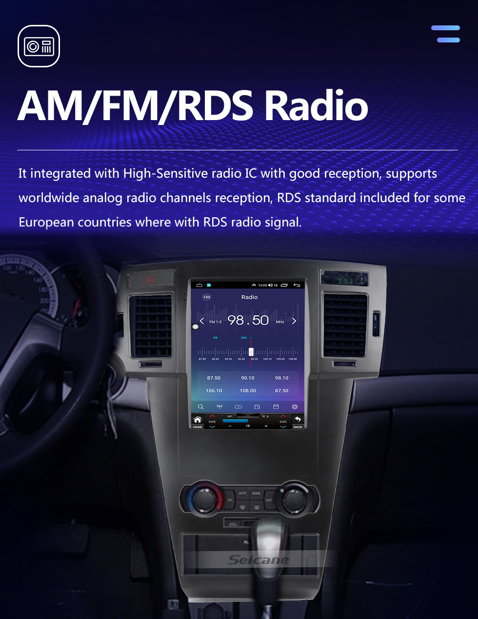 Seicane Tout en un Android 10.0 9,7 pouces 2008-2012 Chevrolet Epica Radio de navigation GPS avec écran tactile Carplay Bluetooth prend en charge la caméra AHD
