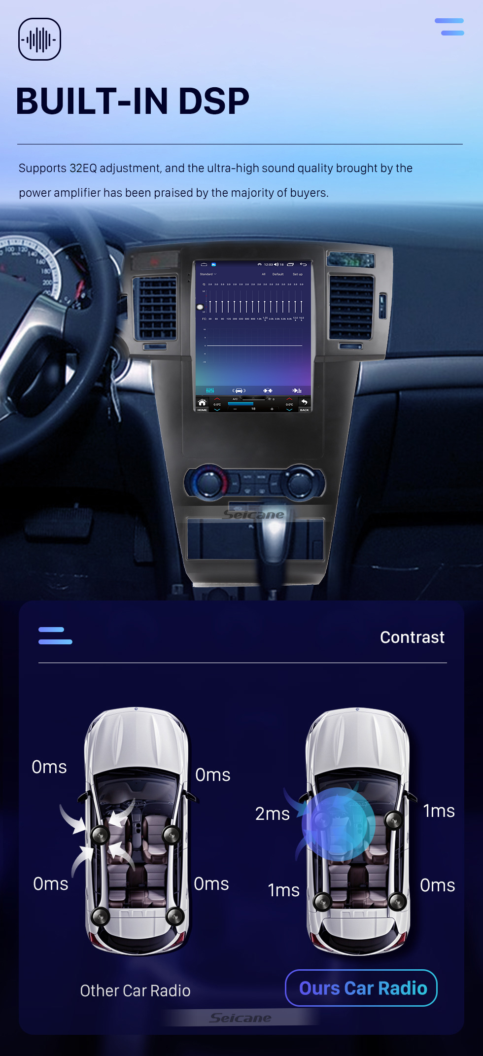 Seicane Tout en un Android 10.0 9,7 pouces 2008-2012 Chevrolet Epica Radio de navigation GPS avec écran tactile Carplay Bluetooth prend en charge la caméra AHD