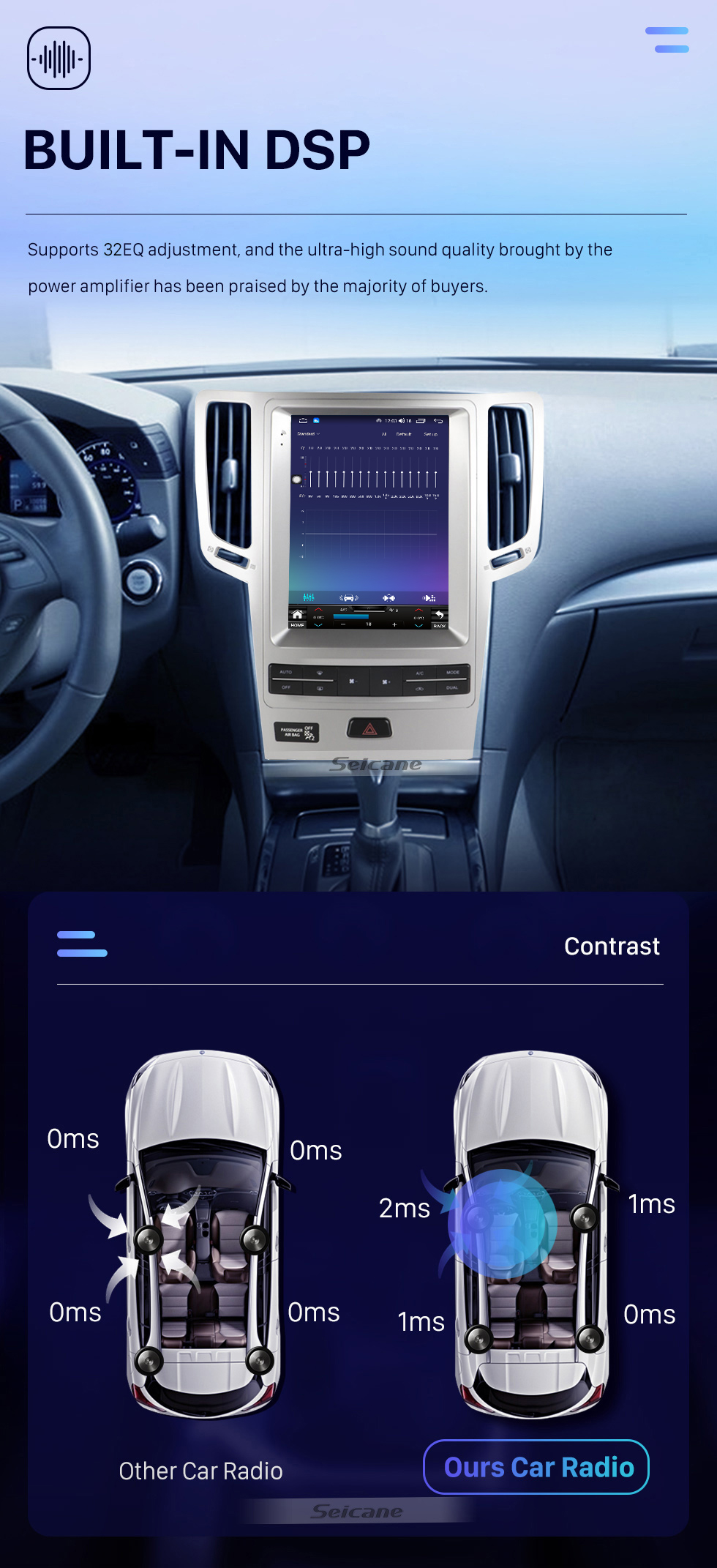 Seicane 9,7 Zoll heißer Verkauf Stereo für Infiniti GX G37 G25 G35 2008- 2015 Infiniti FX35 QX70 2007- 2012 Radio mit Carplay Bluetooth Android Auto