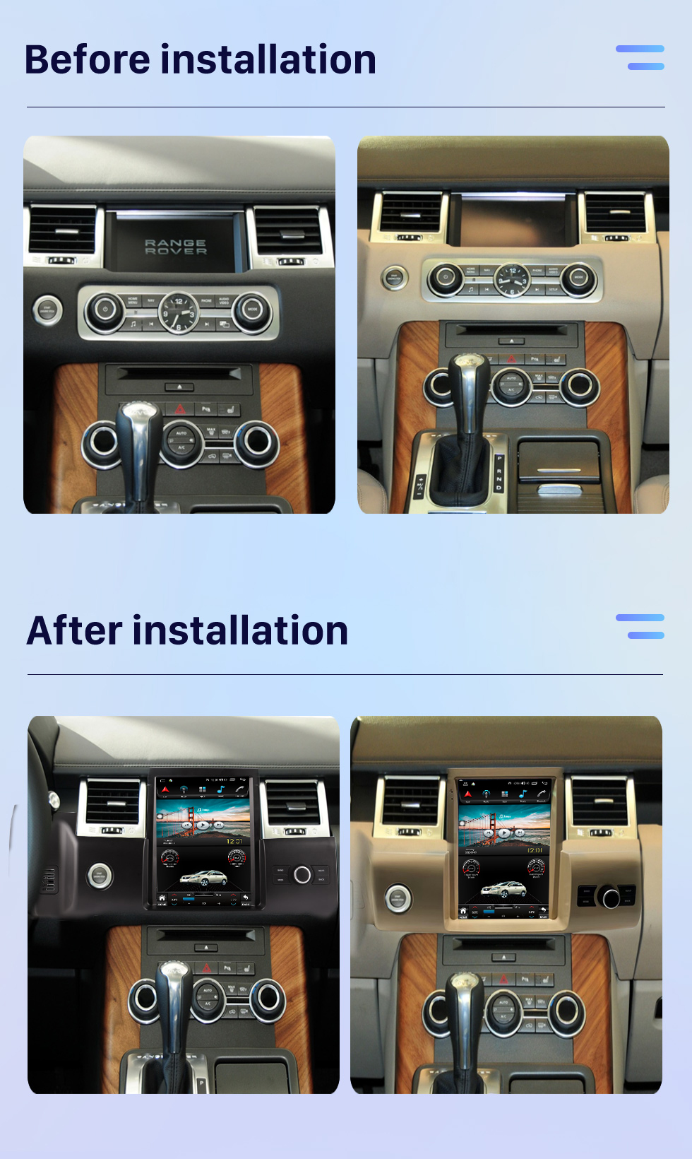 Seicane OEM Android 10.0 para 2010-2013 Land Rover Range Rover Sport Radio Sistema de navegación GPS con pantalla táctil HD de 9.7 pulgadas Soporte Bluetooth Cámara Carplay AHD