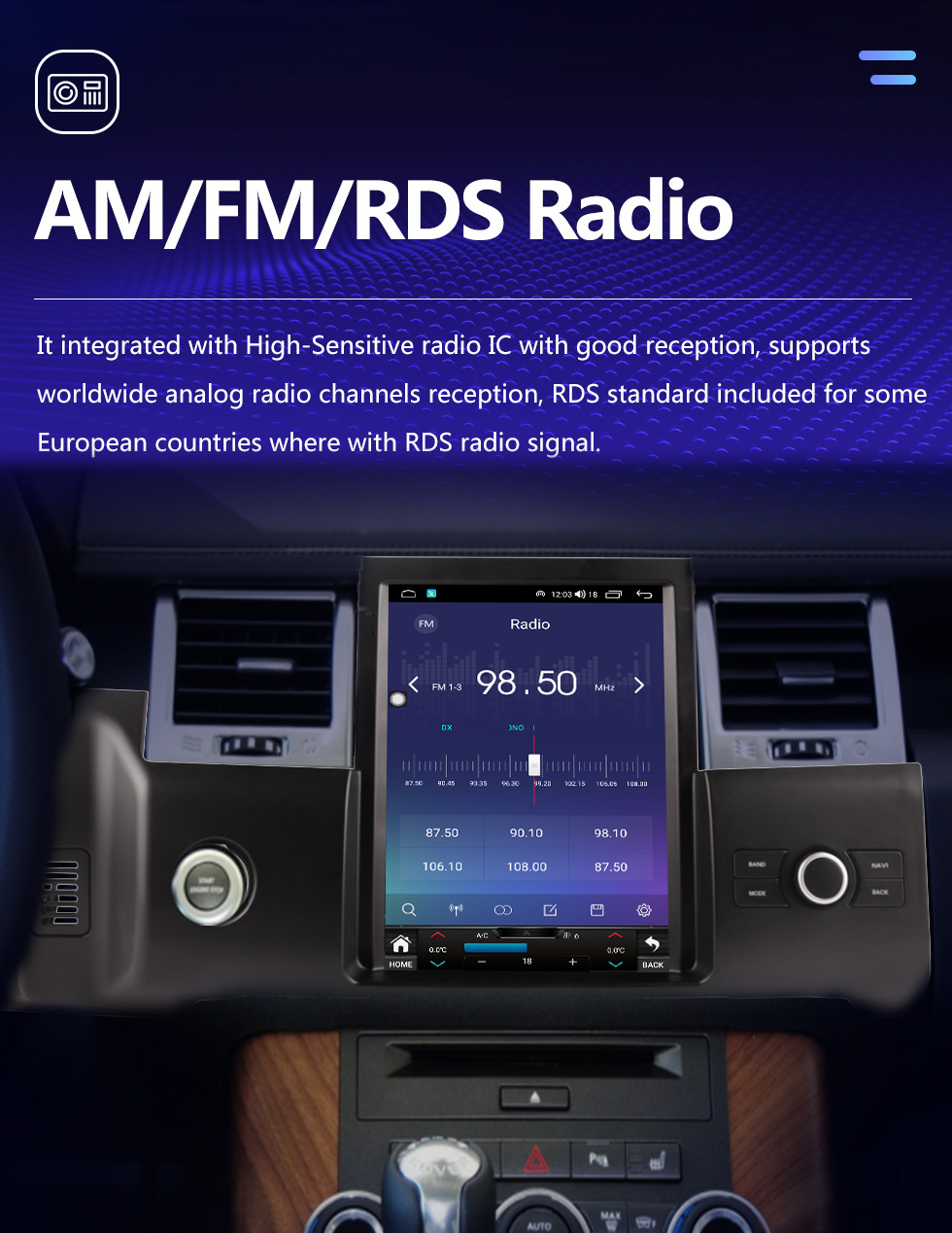 Seicane OEM Android 10.0 para 2010-2013 Land Rover Range Rover Sport Radio GPS Navigation System com 9,7 polegadas HD Touchscreen Bluetooth suporte Carplay AHD Camera