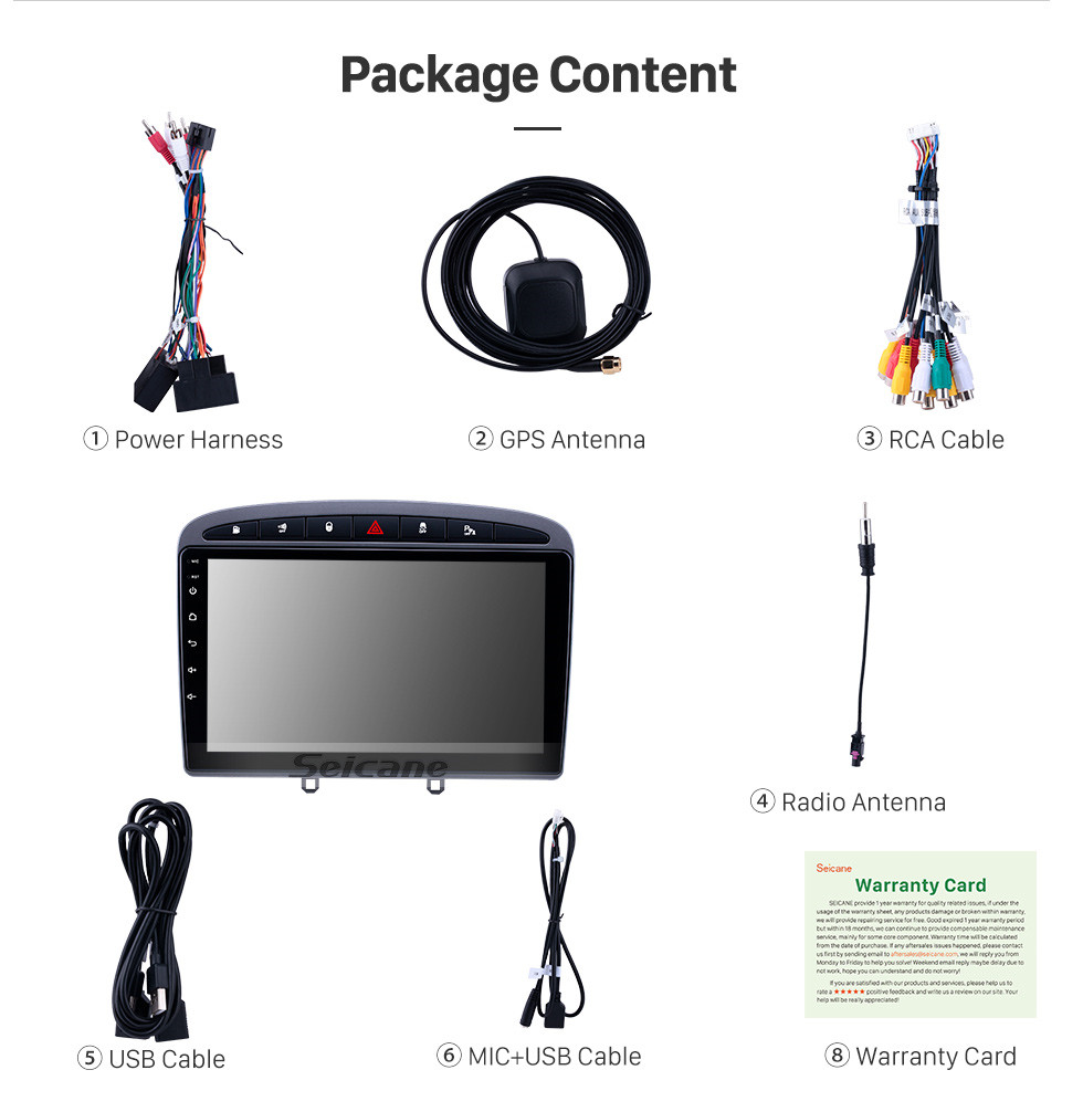 Seicane Peugeot 308 408 2010 Android 9.0 9-Zoll-Bluetooth-Radio GPS Navi HD-Touchscreen-Stereo-USB-Spiegel-Link-Aux-SWC-Unterstützung DVD 4G WIFI DVR Carplay Seicane Peugeot 308 408 2010 Android 9.0 9-Zoll-Bluetooth-Radio GPS Navi HD-Touchscreen-Stereo-USB-Spiegel-Link-Aux-SWC-Unterstützung DVD 4G WIFI DVR Carplay