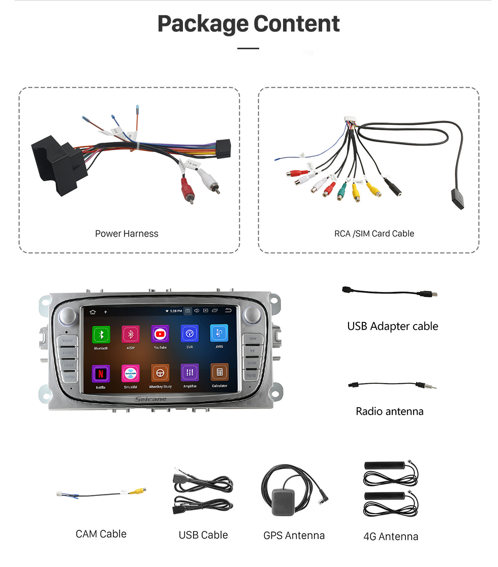 Seicane 10,1 pouces Android 10.0 pour 2021 TOYOTA HIGHLANDER Radio de navigation GPS avec Bluetooth HD Écran tactile Prise en charge WIFI TPMS DVR Carplay Caméra de recul DAB +