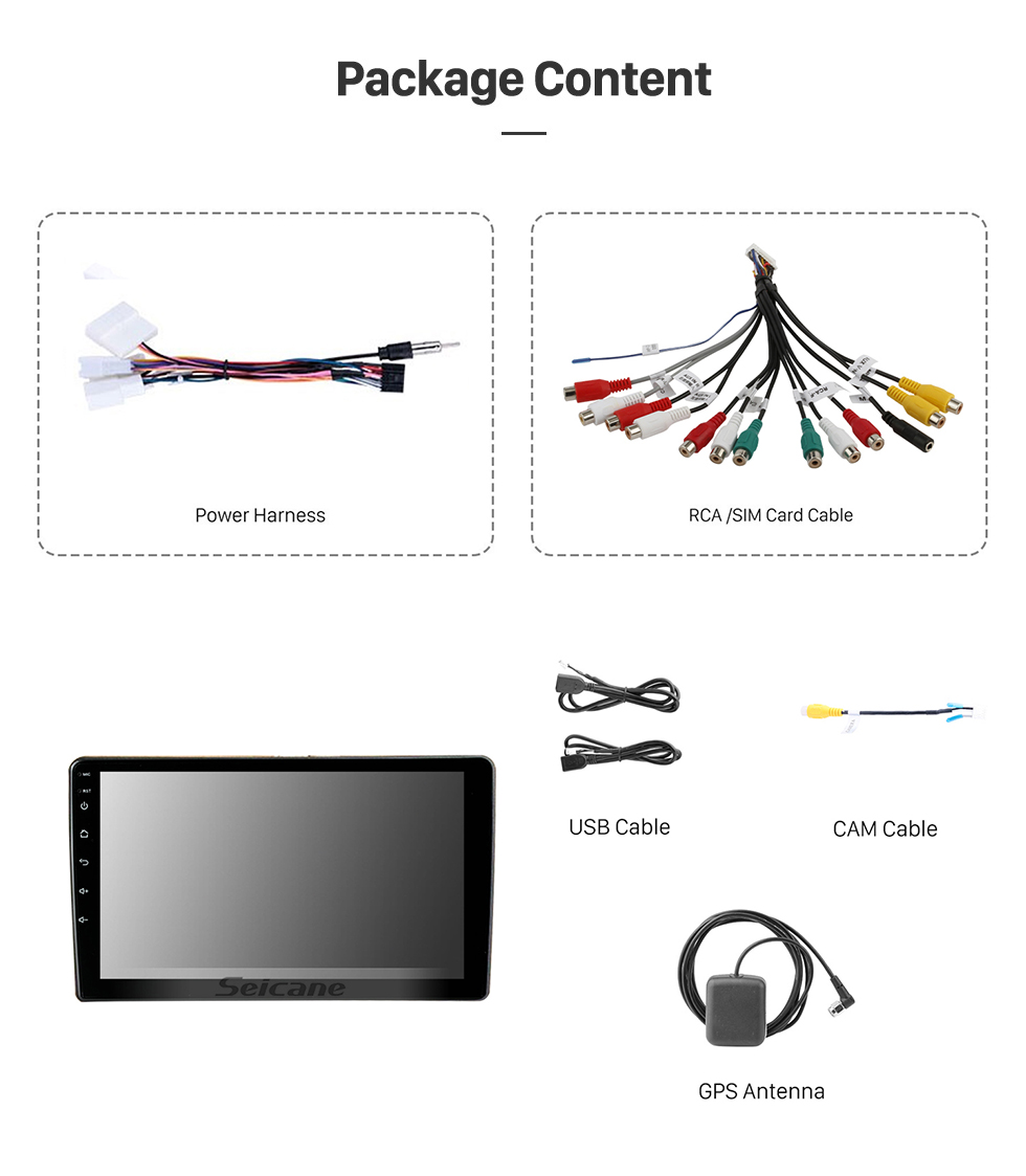 Seicane 9 pulgadas Android 13.0 para 2003-2008 TOYOTA WISH Sistema de navegación GPS estéreo con Bluetooth OBD2 DVR TPMS Cámara de visión trasera