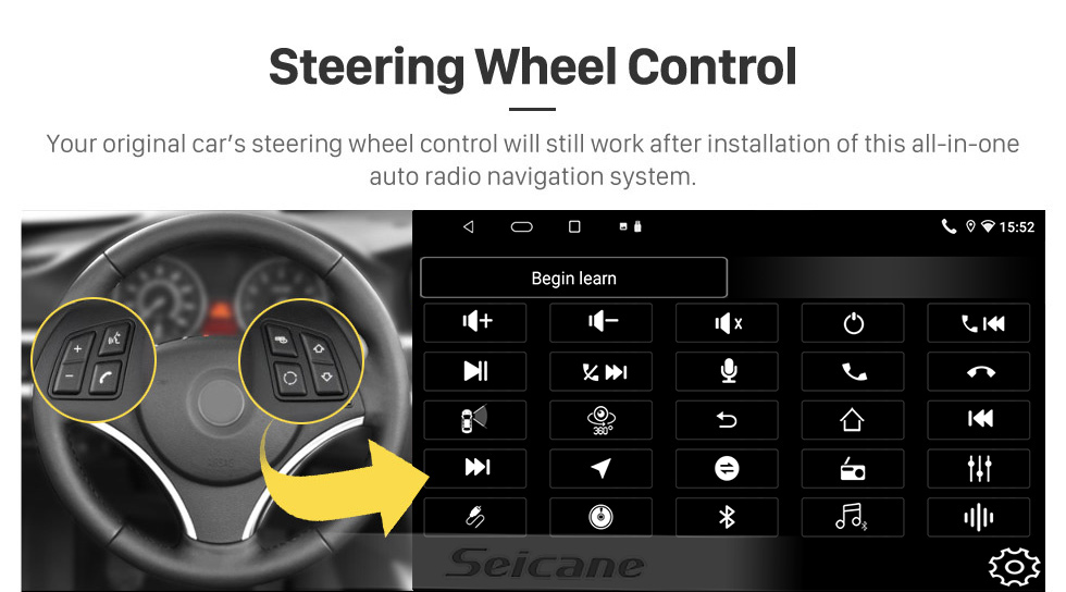 Seicane 9 pulgadas Android 13.0 para 2003-2008 TOYOTA WISH Sistema de navegación GPS estéreo con Bluetooth OBD2 DVR TPMS Cámara de visión trasera