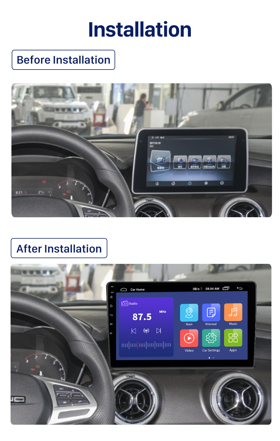 Seicane 9 inch Android 10.0 HD Touchscreen for 2020 BAIC ZHIDA X3 X5 with Built-in Carplay DSP support Steering Wheel Control AHD Camera WIFI 4G