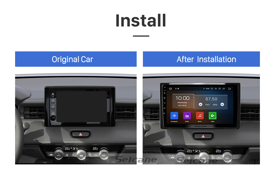 Seicane 9 inch Android 13.0 for 2021 HONDA VEZEL Stereo GPS navigation system with Bluetooth OBD2 DVR TPMS Camera Seicane 9 inch Android 13.0 for 2021 HONDA VEZEL Stereo GPS navigation system with Bluetooth OBD2 DVR TPMS Camera