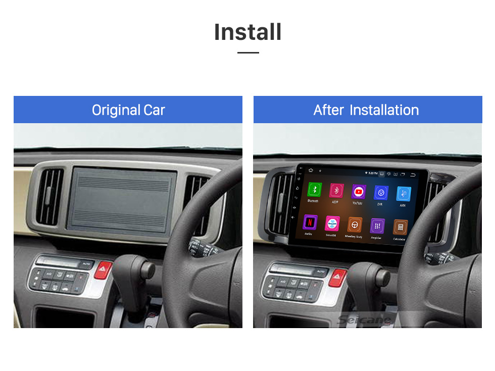 Seicane OEM 9 inch Android 12.0 for 2012-2022 HONDA N ONE Radio GPS Navigation System With HD Touchscreen Bluetooth support Carplay OBD2 DVR TPMS