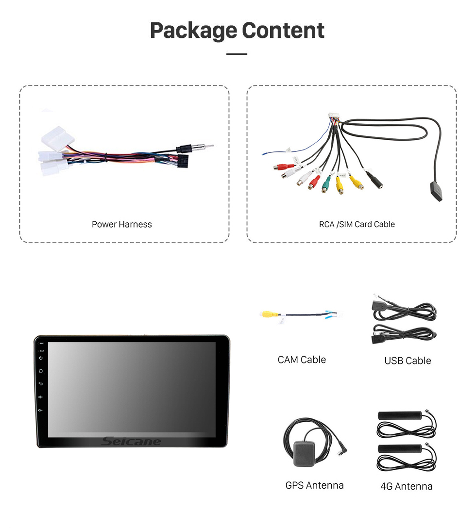 Seicane OEM 9 inch Android 13.0 for 2003-2008 TOYOTA WISH Radio GPS Navigation System With HD Touchscreen Bluetooth support Carplay OBD2 DVR TPMS