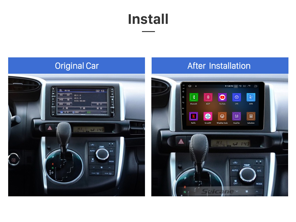 Seicane OEM 9 inch Android 13.0 for 2003-2008 TOYOTA WISH Radio GPS Navigation System With HD Touchscreen Bluetooth support Carplay OBD2 DVR TPMS Seicane OEM 9 inch Android 13.0 for 2003-2008 TOYOTA WISH Radio GPS Navigation System With HD Touchscreen Bluetooth support Carplay OBD2 DVR TPMS