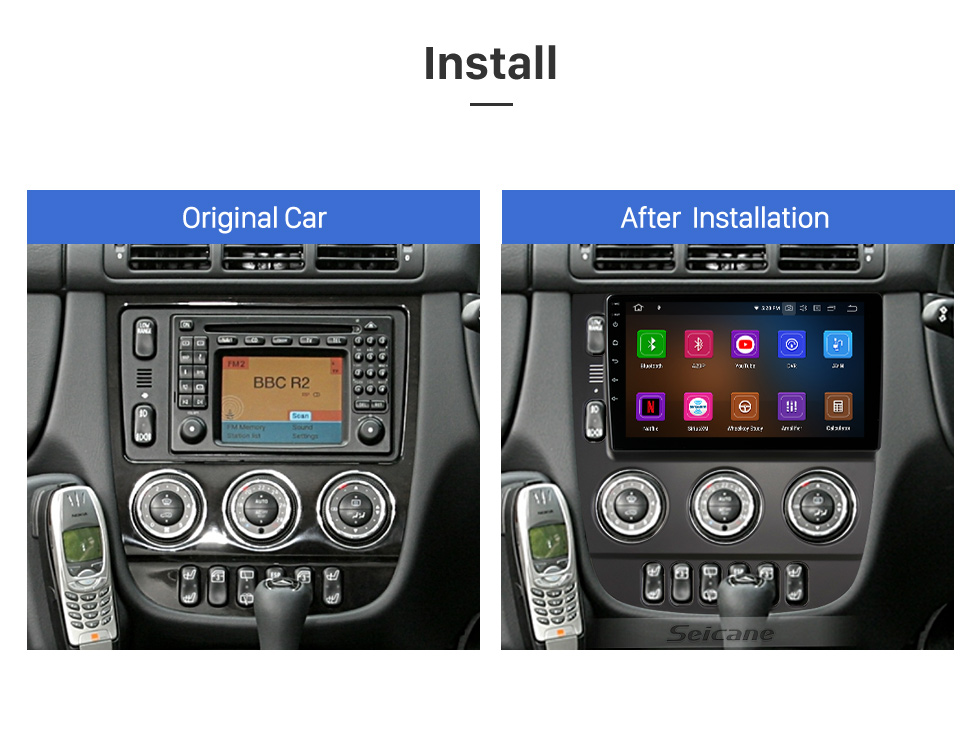 Seicane 9 pouces Android 10.0 pour 2015 FORD EDGE Radio de navigation GPS avec Bluetooth HD Écran tactile Prise en charge WIFI TPMS DVR Carplay Caméra de recul DAB +