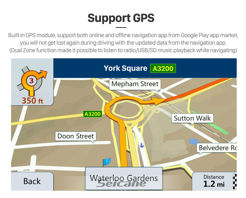 Seicane 9 Zoll Android 10.0 für 2015 FORD EDGE GPS Navigationsradio mit Bluetooth HD Touchscreen WIFI Unterstützung TPMS DVR Carplay Rückfahrkamera DAB+
