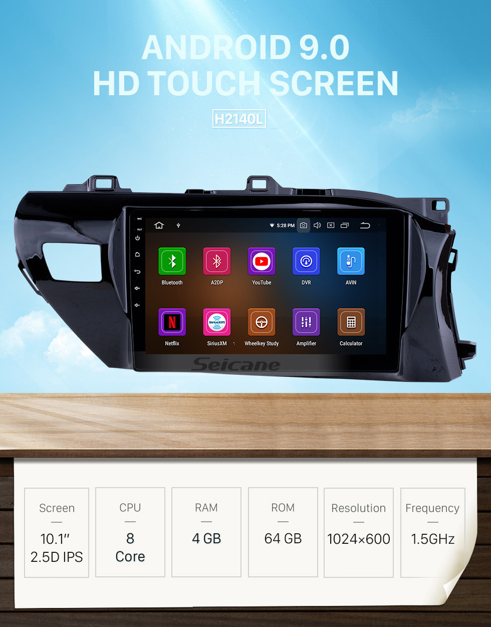 Seicane 10.1 inch 2016-2018 Toyota Hilux RHD Android 9.0 GPS Navigation Radio Bluetooth HD Touchscreen AUX Carplay Music support 1080P Video Digital TV Seicane 10.1 inch 2016-2018 Toyota Hilux RHD Android 9.0 GPS Navigation Radio Bluetooth HD Touchscreen AUX Carplay Music support 1080P Video Digital TV