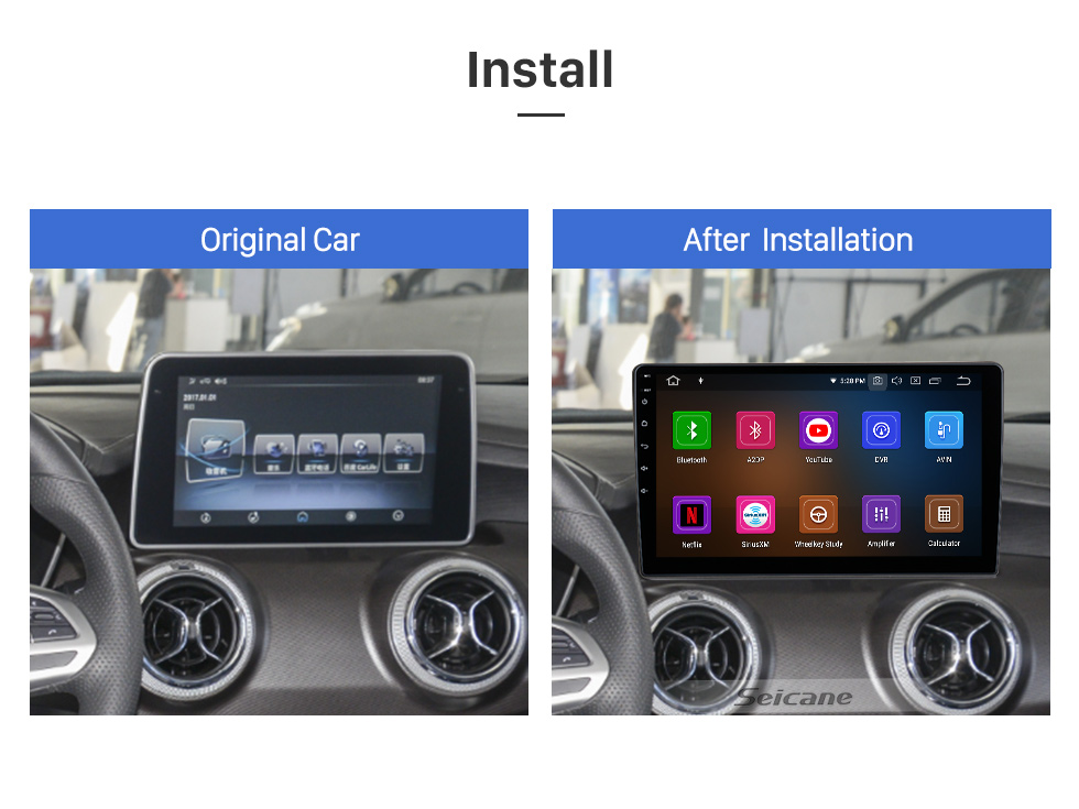 Seicane 9 &amp;quot;Radio de rechange à écran tactile Android 11.0 HD pour 2020 BAIC ZHIDA X3 X5 avec Carplay GPS Bluetooth prend en charge la commande au volant de la caméra AHD
