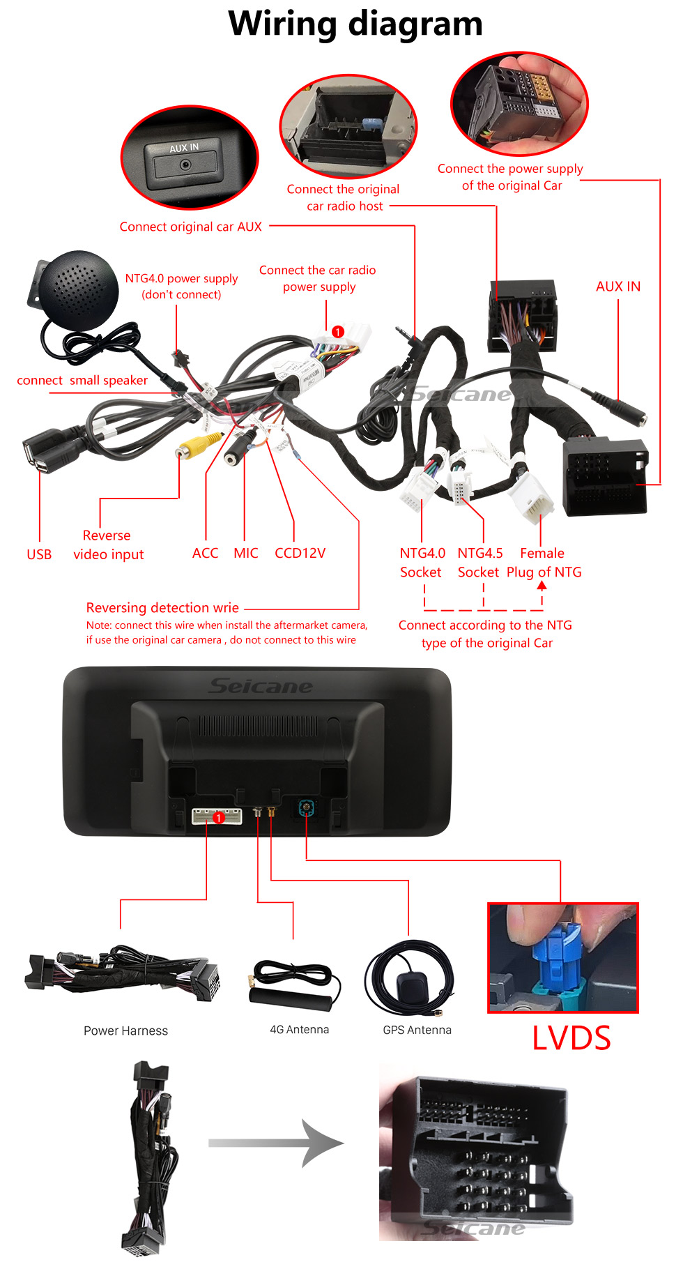 Seicane Carplay 12,3 polegadas Android 11.0 para 2008-2010 2011 2012 2013 2014 Mercedes C Class W204 C180 C200 C230 C260 C280 C300 Rádio Sistema de Navegação GPS Com HD Touchscreen Bluetooth