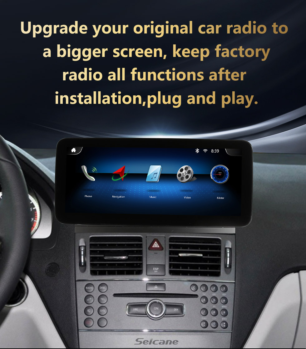 Android Autoradio Apple Carplay retrofit Screen GPS Navi Mercedes Benz C  W204