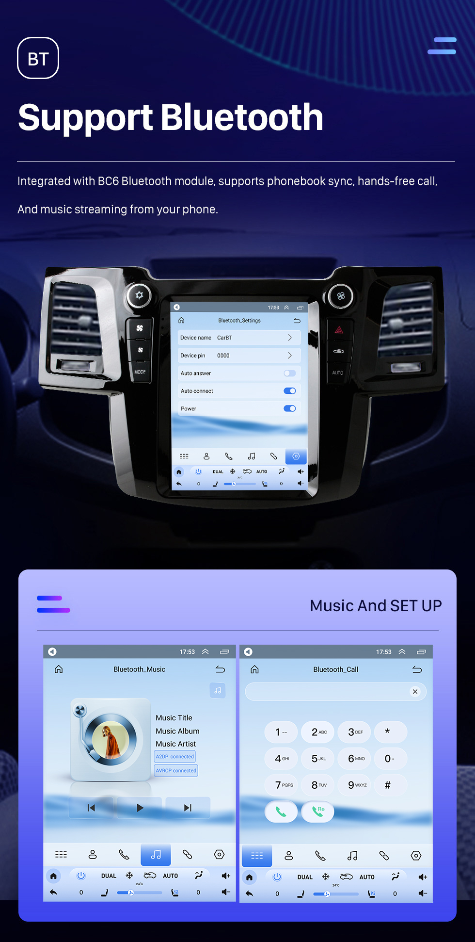 Seicane 9.7 pulgadas Android 10.0 para 2004-2015 TOYOTA Fortuner Radio Sistema de navegación GPS con Bluetooth HD Pantalla táctil Soporte Carplay DSP SWC DVR DAB + Cámara de respaldo