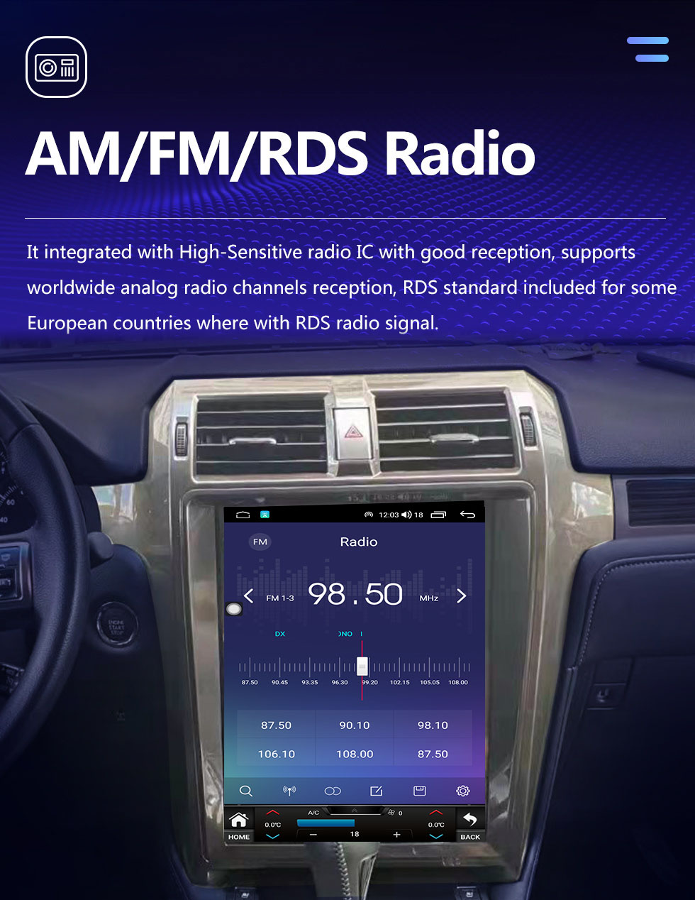 Seicane Radio del mercado de accesorios Android 10.0 de 15 pulgadas para 2010-2018 Lexus GX460 Radio Sistema de navegación GPS con pantalla táctil HD Soporte Bluetooth Carplay DVR