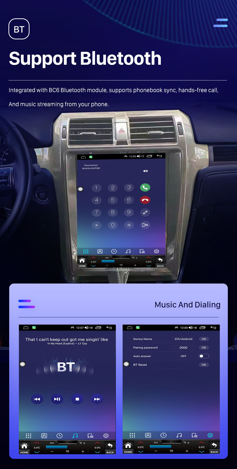 Seicane 15 Zoll Android 10.0 Aftermarket-Radio für 2010–2018 Lexus GX460 Radio GPS-Navigationssystem mit HD-Touchscreen-Bluetooth-Unterstützung Carplay DVR